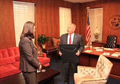 State Attorney R.J. Larizza Presents Attorney General Moody Roosevelt Quote Plaque